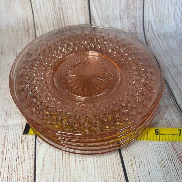 Anchor Hocking Other - 6 Anchor Hocking pink hobnail 6" Dessert plate depression glass 30s 40s Vintage